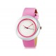 Modny damski zegarek analogowy z paskiem (biało różowy)